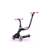 QPLAY odrážadlo/kolobežka Sema Evo s LED svetlami Violet, vek 1 – 6 rokov, do 50 kg