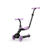 QPLAY odrážadlo/kolobežka Sema Evo s LED svetlami Violet, vek 1 – 6 rokov, do 50 kg