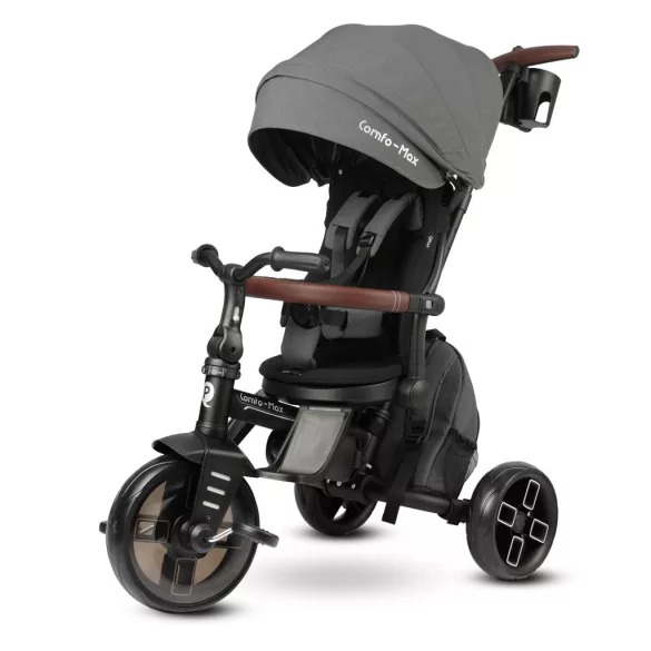 QPLAY Trojkolka Comfo Max 7 v 1, 10–72 mesiacov – Grey