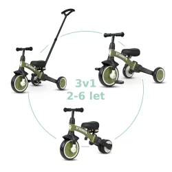 QPLAY Stager trojkolka 3 v 1 – Green
