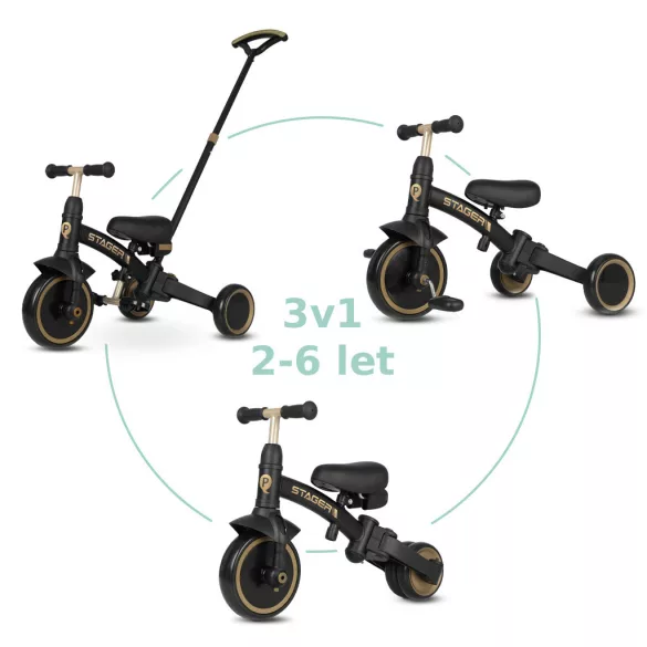 QPLAY Stager trojkolka 3 v 1 – Platinum