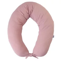   BABYMATEX Moon dojčiaci vankúš z mušelínu 260 cm – vintage ružová