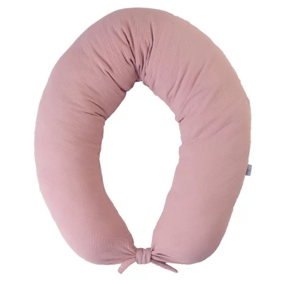 BABYMATEX Moon dojčiaci vankúš z mušelínu 260 cm – vintage ružová
