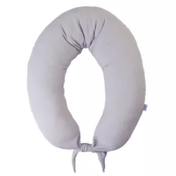   BABYMATEX Moon dojčiaci vankúš z mušelínu 260 cm – svetlosivý
