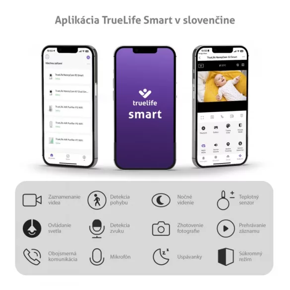 Digitálna detská chůvička TRUELIFE NannyCam S3 Smart