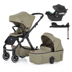   Petite&Mars Detský kočík 4v1 ICON LITE AIR + CYBEX Aton B2 i-Size - Mossy Green