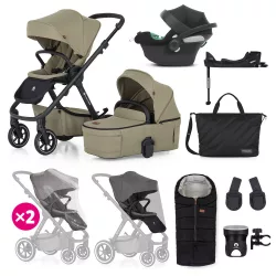   Súprava detského kočíka Petite&Mars 4v1 ICON XXL RWS + CYBEX Aton B2 i-Size – Mossy Green