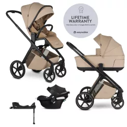   EASYWALKER Kombinovaný kočík Zoey Almond Taupe + CYBEX Aton B2 i-Size + základňa