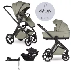   EASYWALKER Kombinovaný kočík Zoey Sage Green + CYBEX Aton B2 i-Size + základňa