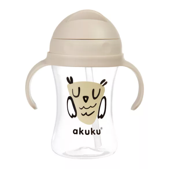 Akuku Pohárik s odklápacím viečkom a slamkou, 300 ml – Sova