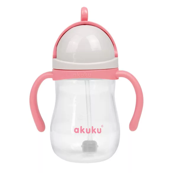 Akuku pohárik so slamkou a závažím – ružový