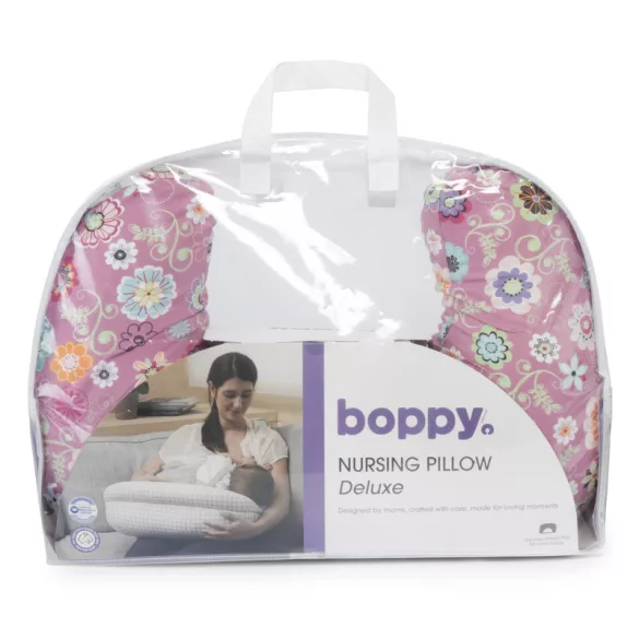 Kojací vankúš Chicco Boppy Deluxe s výplňou zachovávajúcou tvar – ružový