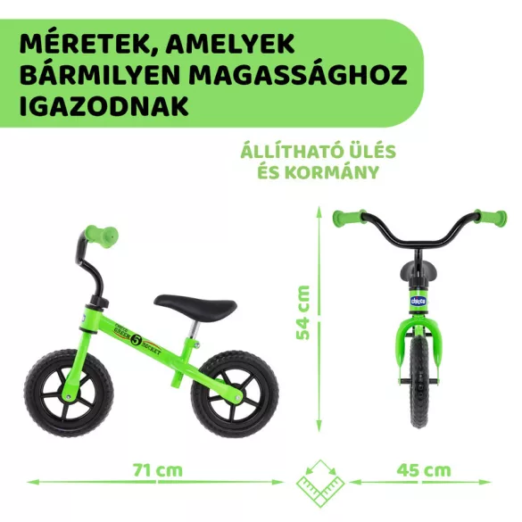 Chicco Bežecké kolo Balance Bike Green Rocket 2–5 rokov