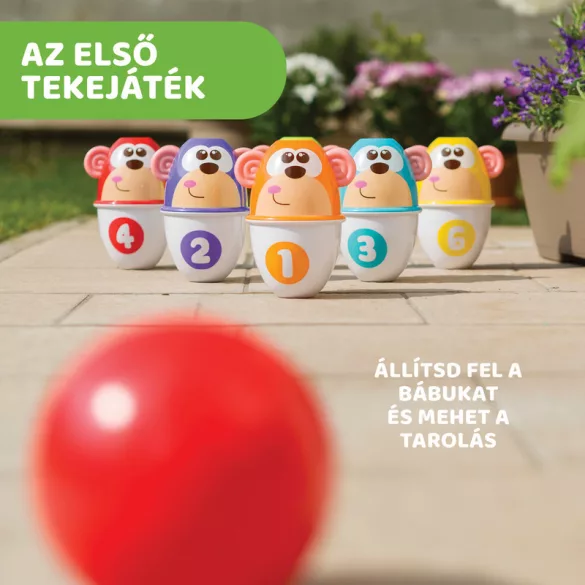 Chicco Monkey Strike – opičia bowlingová a stavebná hračka, aktívny šport a hra