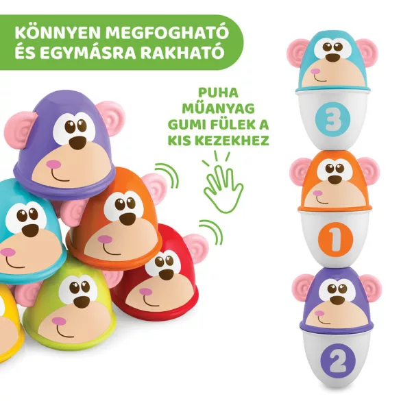 Chicco Monkey Strike – opičia bowlingová a stavebná hračka, aktívny šport a hra