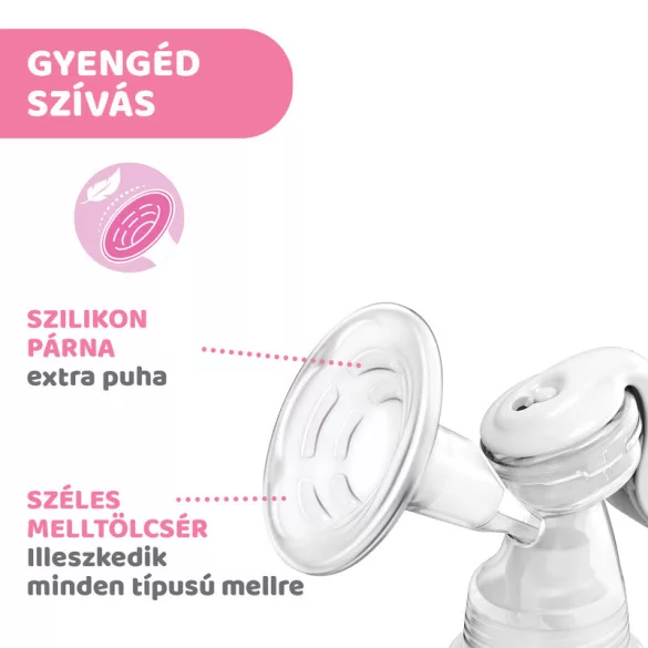 Chicco NaturalFeeling ručná odsávačka mlieka, použiteľná s fľašou NaturalFeeling