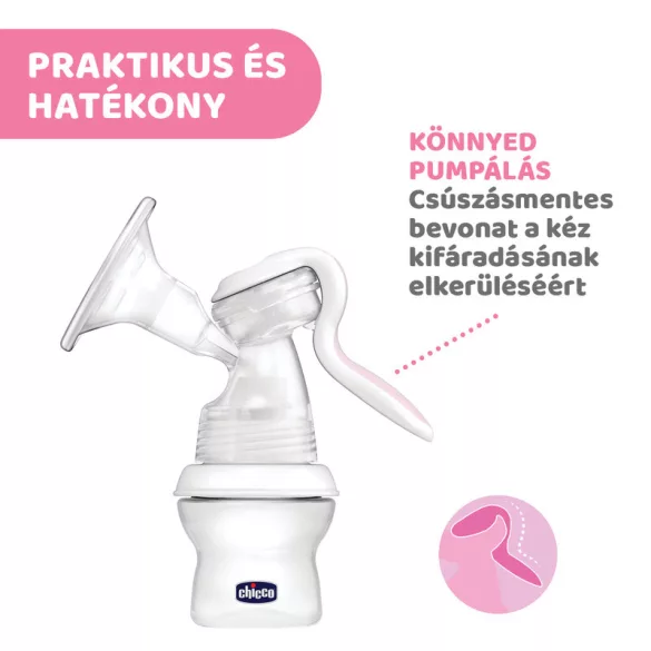 Chicco NaturalFeeling ručná odsávačka mlieka, použiteľná s fľašou NaturalFeeling