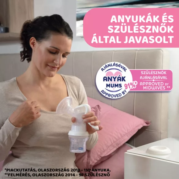 Chicco NaturalFeeling ručná odsávačka mlieka, použiteľná s fľašou NaturalFeeling