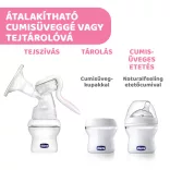 Chicco NaturalFeeling ručná odsávačka mlieka, použiteľná s fľašou NaturalFeeling