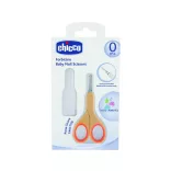 Chicco Nožnice so zaoblenými hrotmi a krytom – svetlooranžové nožnice