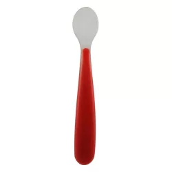Chicco Red Up mäkká silikónová lyžička, červená