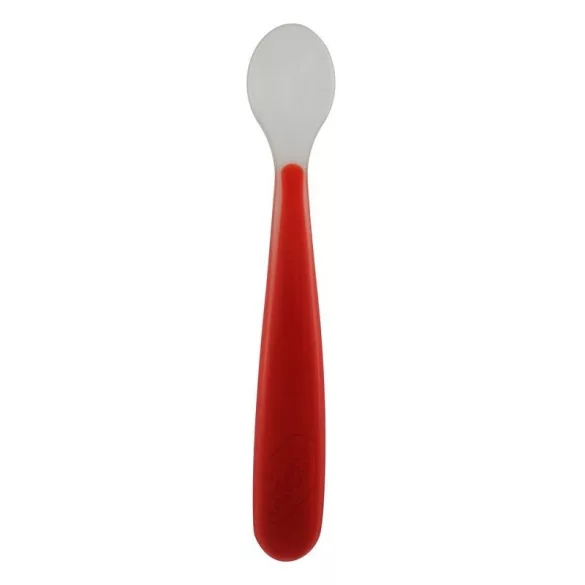 Chicco Red Up mäkká silikónová lyžička, červená