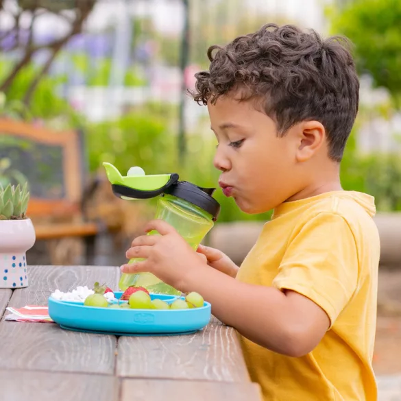 Chicco Kids Cup 350 ml, pohárik s okrajom, 2 roky, modrý