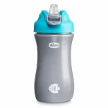 Chicco Kids Pop-Up, 350 ml, fľaša so slamkou, 2 roky, modrá