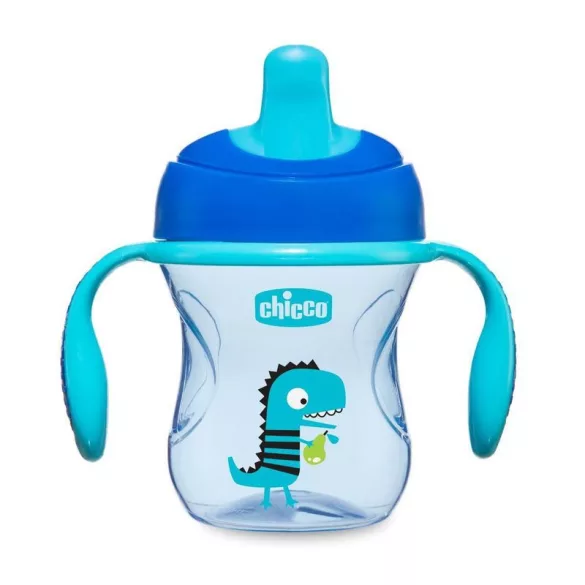 Chicco Training Cup 2in1 tréningový pohárik s vyberateľným ventilom, modrý