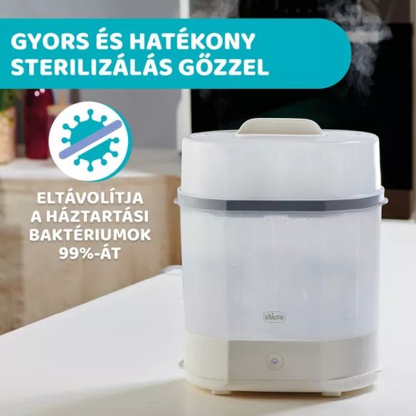 Chicco Elektrický parný sterilizátor 3 v 1 – biely