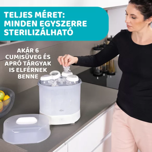 Chicco Elektrický parný sterilizátor 3 v 1 – biely