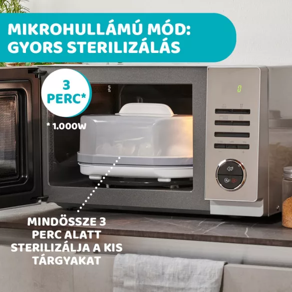 Chicco Elektrický parný sterilizátor 3 v 1 – biely