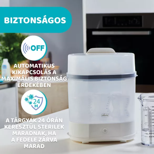 Chicco Elektrický parný sterilizátor 3 v 1 – biely