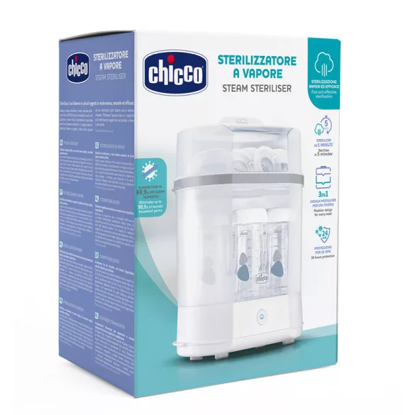 Chicco Elektrický parný sterilizátor 3 v 1 – biely