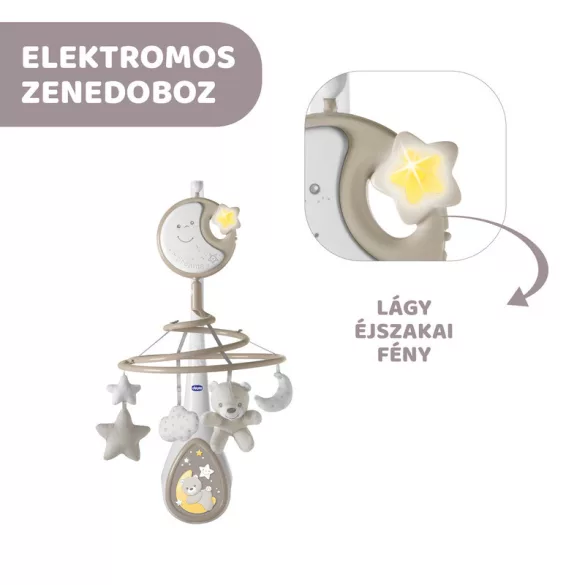 Chicco Next 2 Dreams hudobná otočná hračka – nočné svetlo Neutral