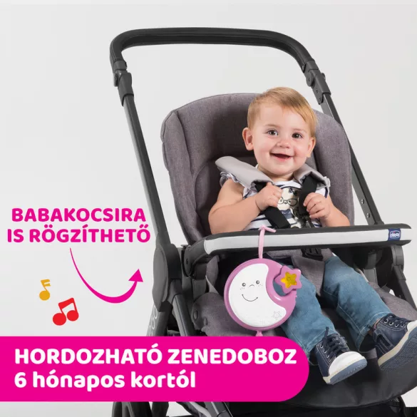 Chicco Next 2 Dreams hudobná otočná hračka – nočné svetielko, ružová