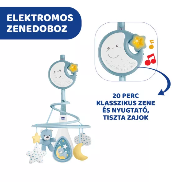 Chicco Next 2 Dreams hudobný otočný projektor – nočné svetlo modré
