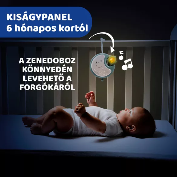 Chicco Next 2 Dreams hudobný otočný projektor – nočné svetlo modré