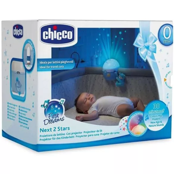 Chicco Projektor Next 2 Stars s plyšovým medvedíkom pre postieľky typu Next 2 Me