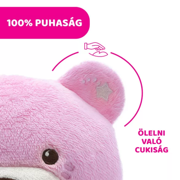 Chicco Baby Bear plyšový medvedík s projektorom a nočným svetlom – ružový
