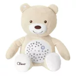 Chicco Baby Bear plyšový medvedík s projektorom a nočnou lampičkou – neutrálna farba