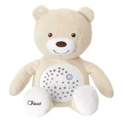   Chicco Baby Bear plyšový medvedík s projektorom a nočnou lampičkou – neutrálna farba