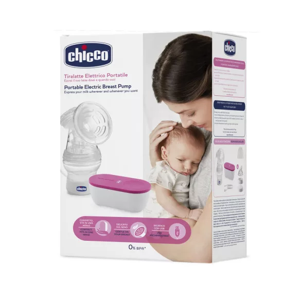 Chicco Prenosná odsávačka mlieka, s USB nabíjačkou, na lítiové batérie, elektronická