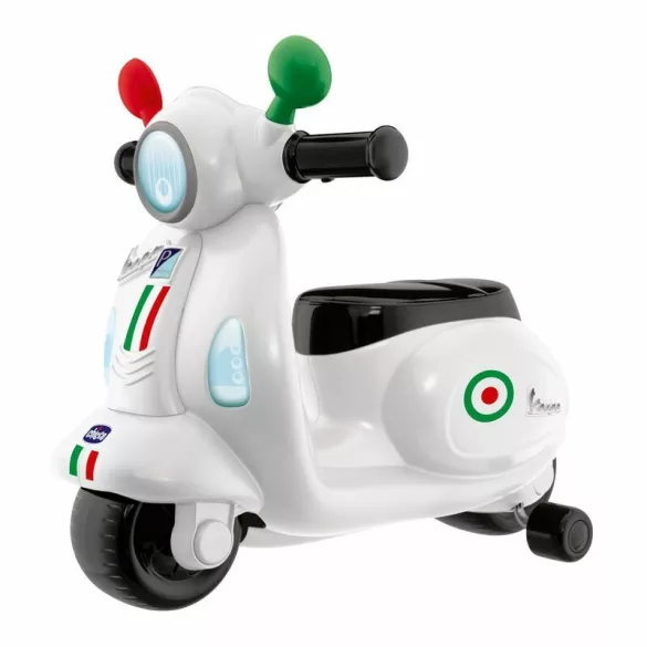 Detský skúter Chicco Vespa Primavera Italia, 12–36 mesiacov, s pohonom nohou, biely