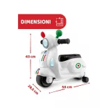 Detský skúter Chicco Vespa Primavera Italia, 12–36 mesiacov, s pohonom nohou, biely