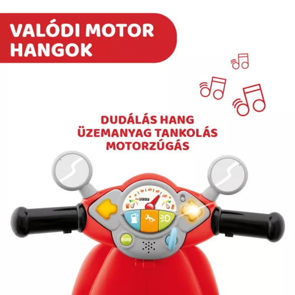 Chicco Vespa Primavera kolobežka 12–36 mesiacov, poháňaná nohou, červená