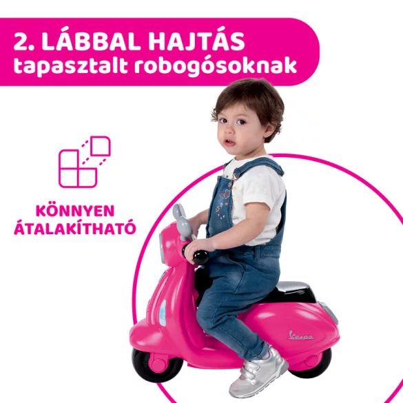 Chicco Vespa Primavera kolobežka 12–36 mesiacov, s pohonom nohou, ružová