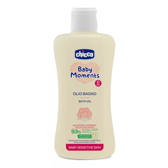 Chicco Kúpeľový olej 200 ml – citlivý bavlníkový olej a vitamín E