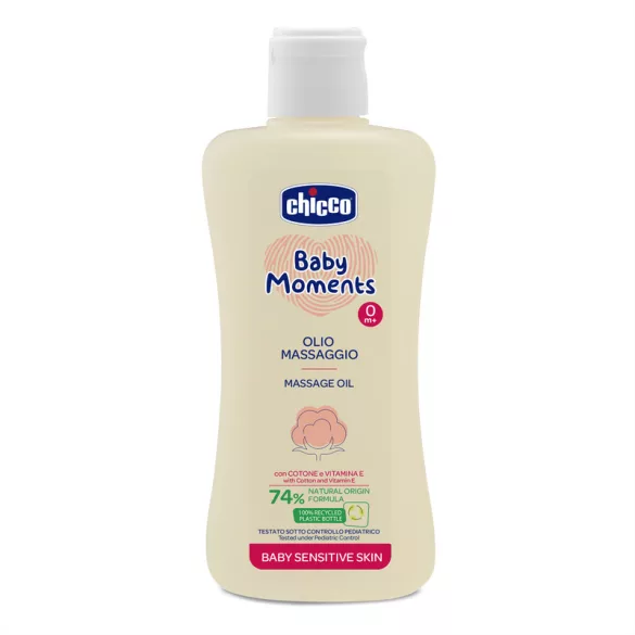 Chicco detský olej 200 ml – citlivý bavlníkový olej a vitamín E