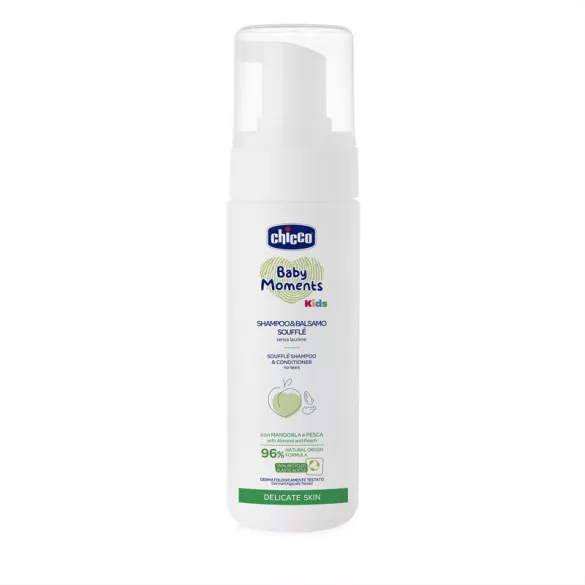 Chicco Penová šampón a kondicionér 150 ml – Kids s výťažkom z mandlí a broskýň